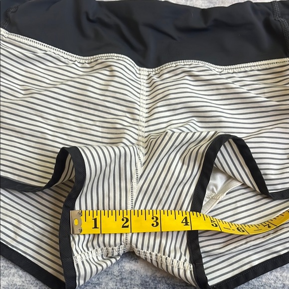 Lululemon Athletica Black and White Athletic Shorts with Relaxed Fit - Picture 5 of 6